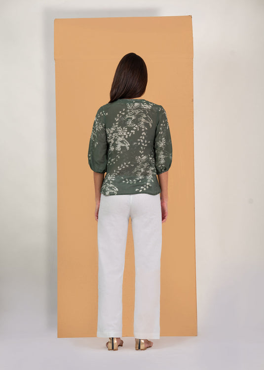 Batik Puff Sleeve Top