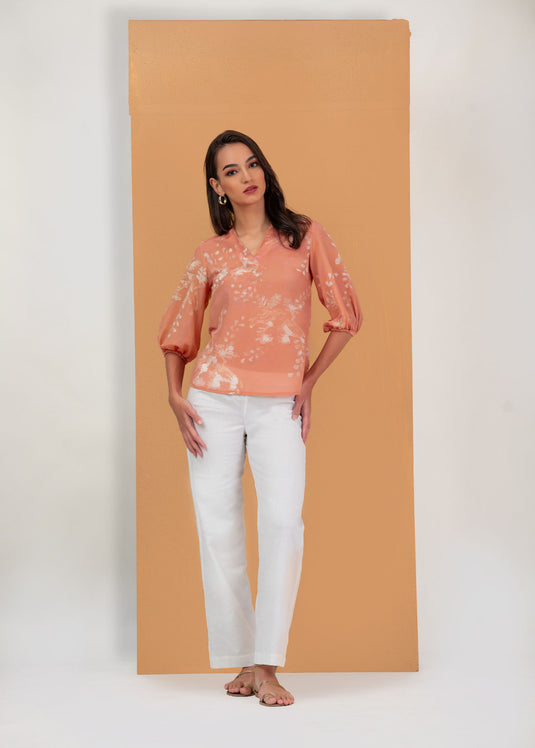 Batik Puff Sleeve Top