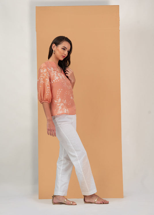 Batik Puff Sleeve Top