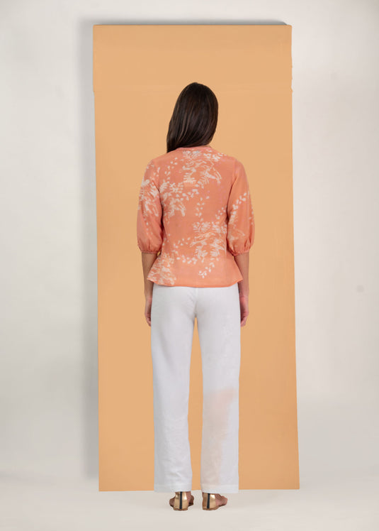 Batik Puff Sleeve Top