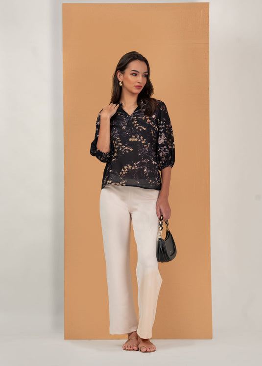 Batik Puff Sleeve Top