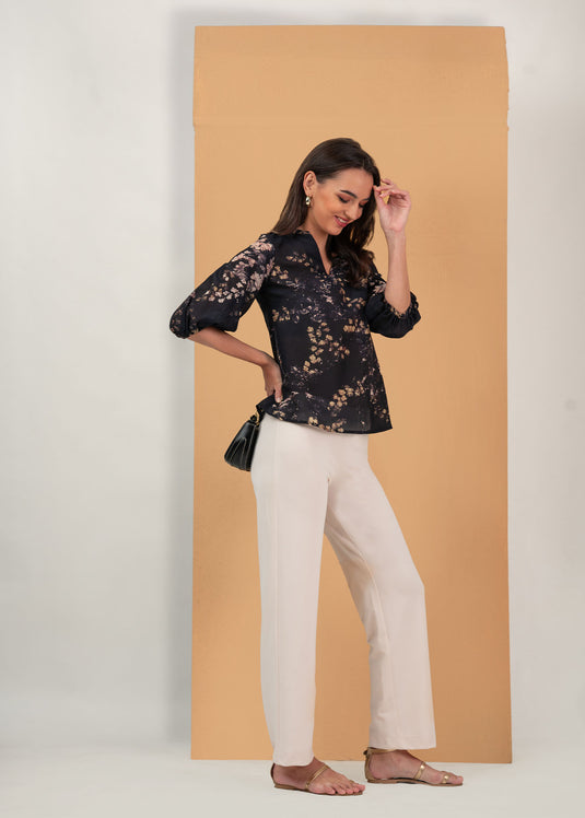 Batik Puff Sleeve Top