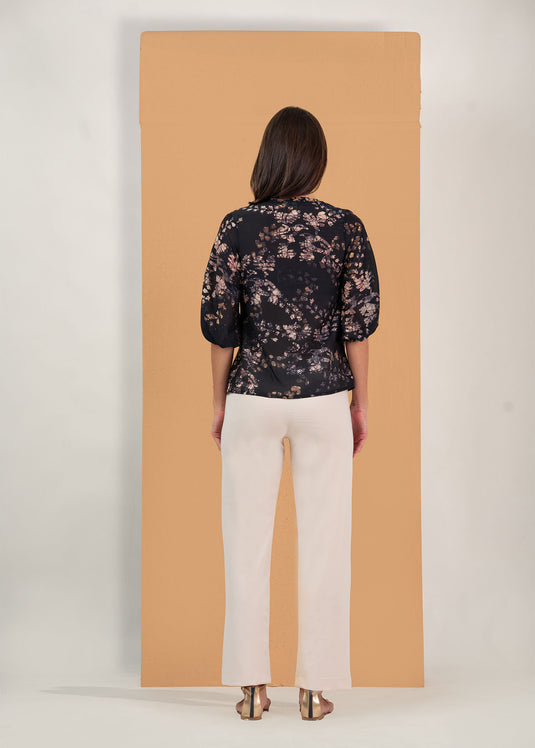 Batik Puff Sleeve Top