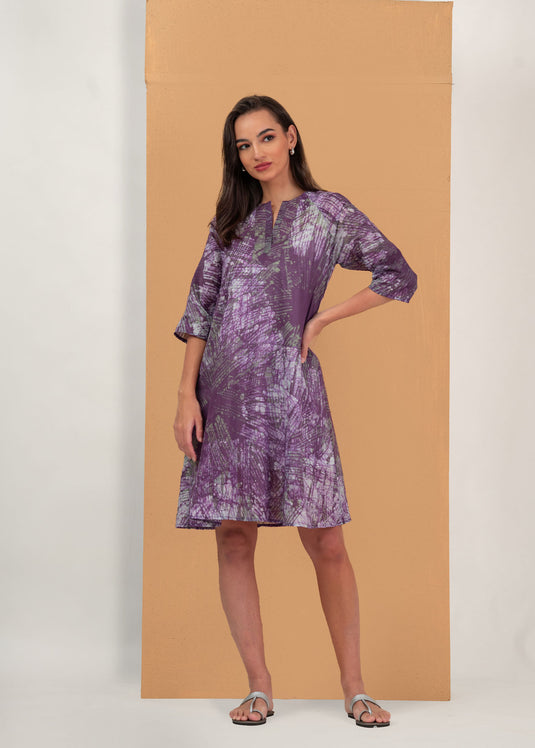 Lines printed batik dress