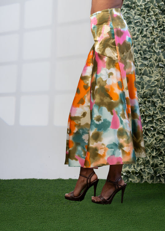 Fit & flare skirt with yoke panel