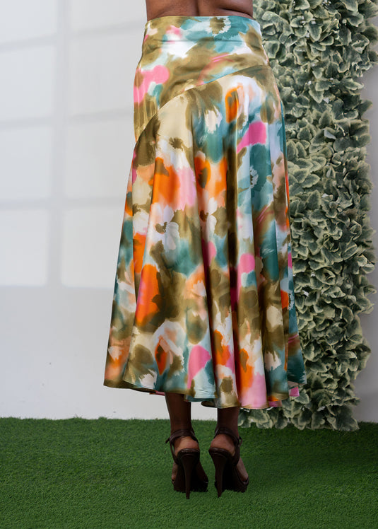 Fit & flare skirt with yoke panel