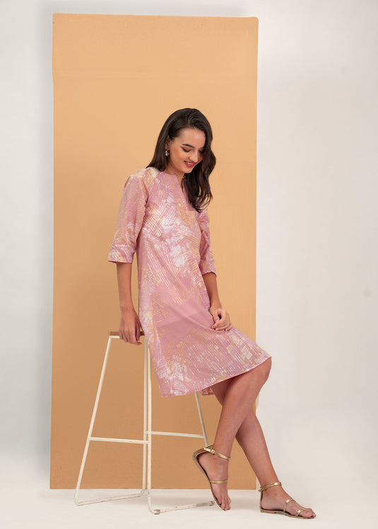 Lines printed batik dress