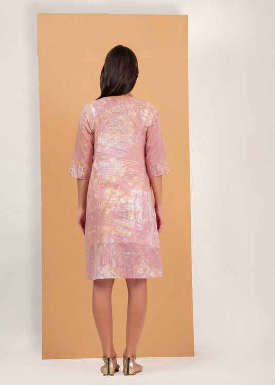 Lines printed batik dress