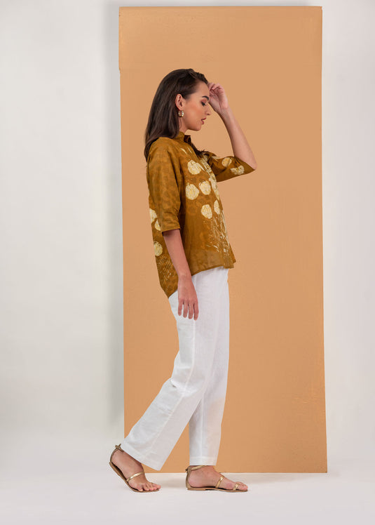 Batik roses hand printed shirt blouse