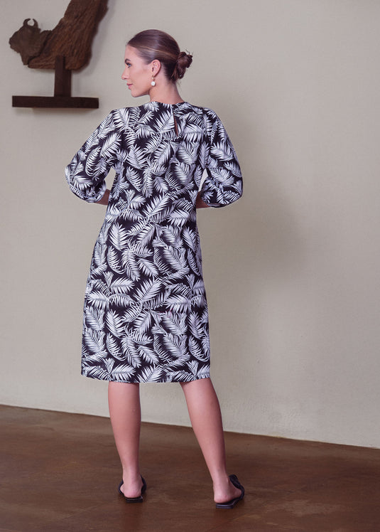 Panel detailed dress with elasticated cuff