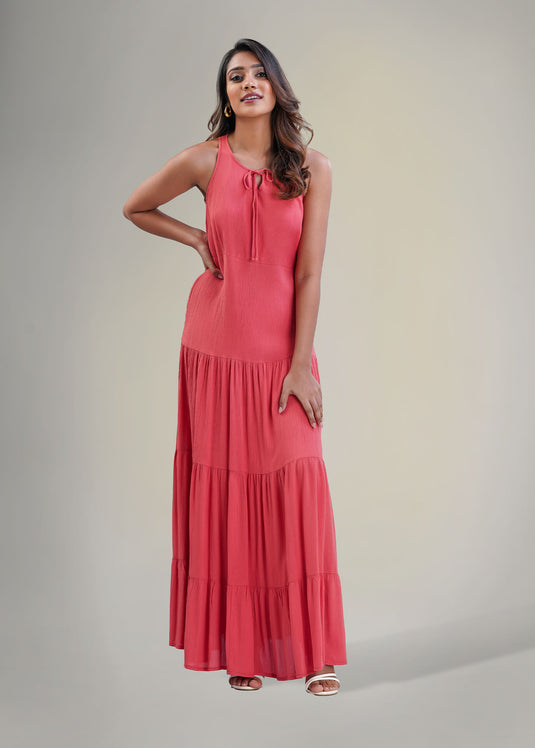 Tiered panel maxi dress