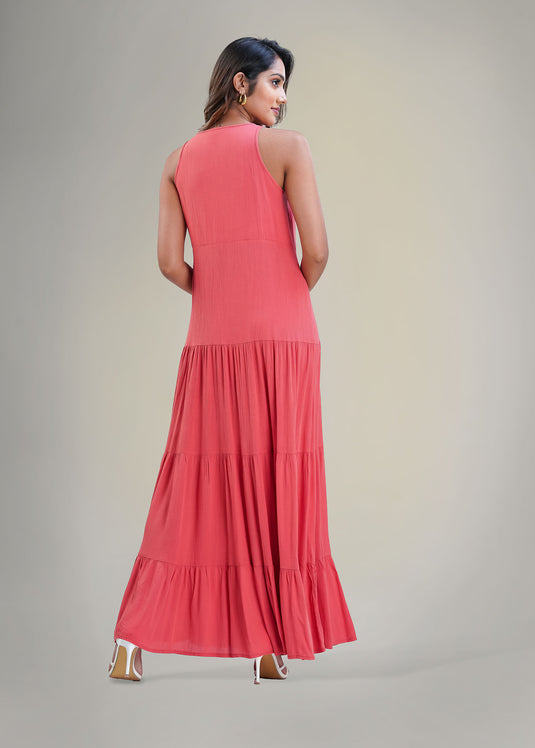 Tiered panel maxi dress