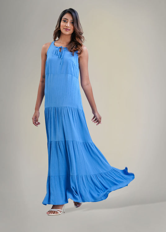 Tiered panel maxi dress
