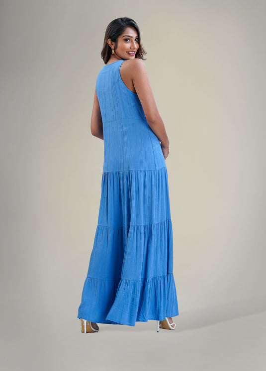 Tiered panel maxi dress