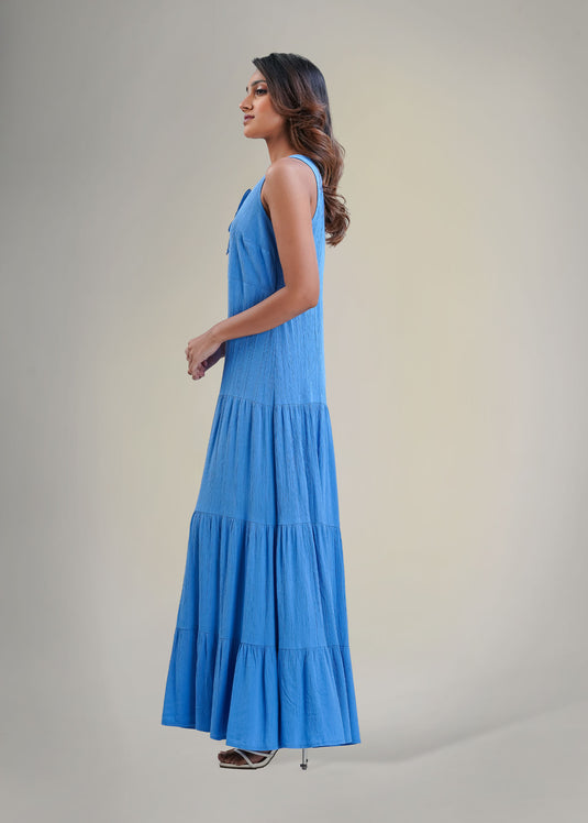 Tiered panel maxi dress