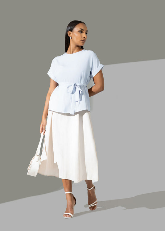 High waisted skirt with pleats