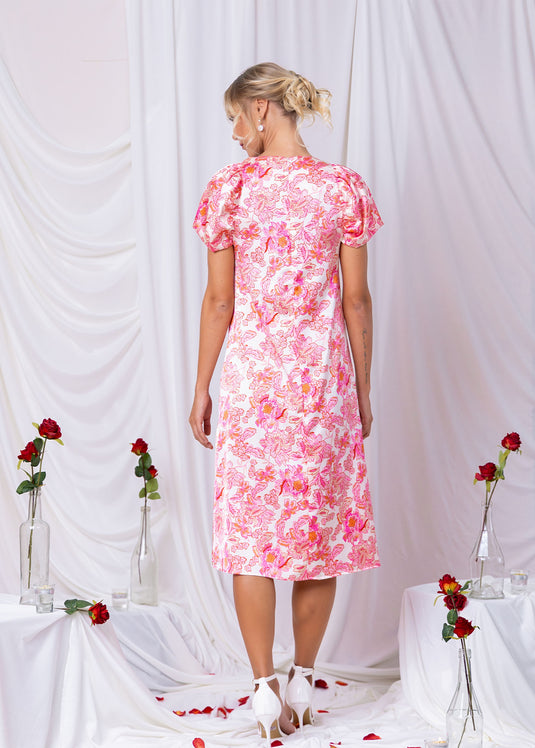 Printed Dress With Sleeve Detail