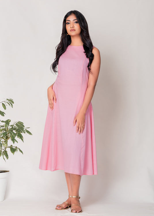 Cut Panel Detailed Midi Dress