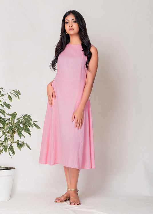 Cut Panel Detailed Midi Dress