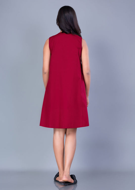 V Neck Button Down Dress