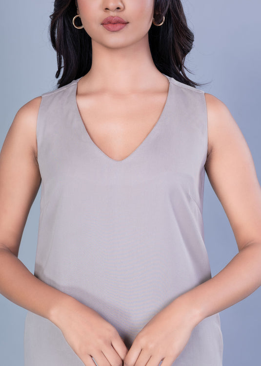 V Neck Sleeveless Dress