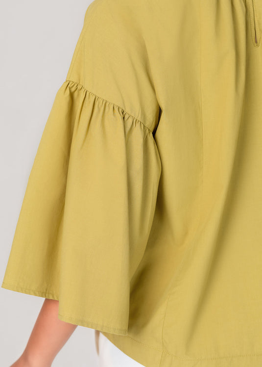 Flounce Sleeve Voluminous Blouse