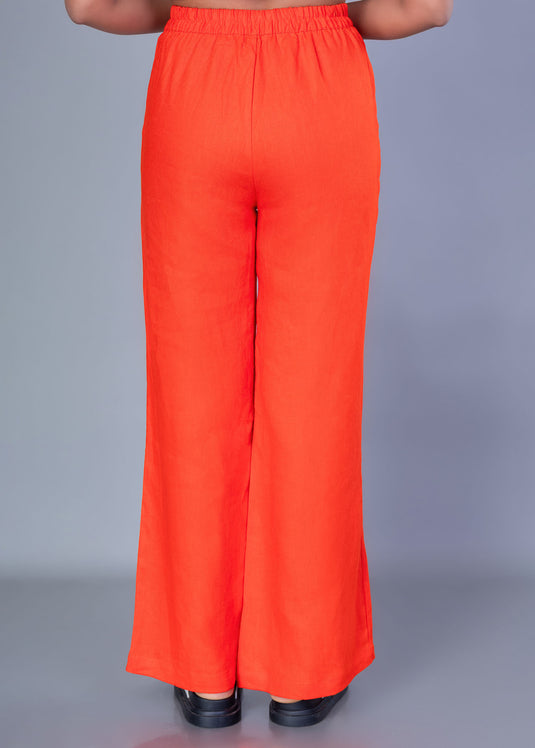 Wide Leg High Waisted Linen Pant