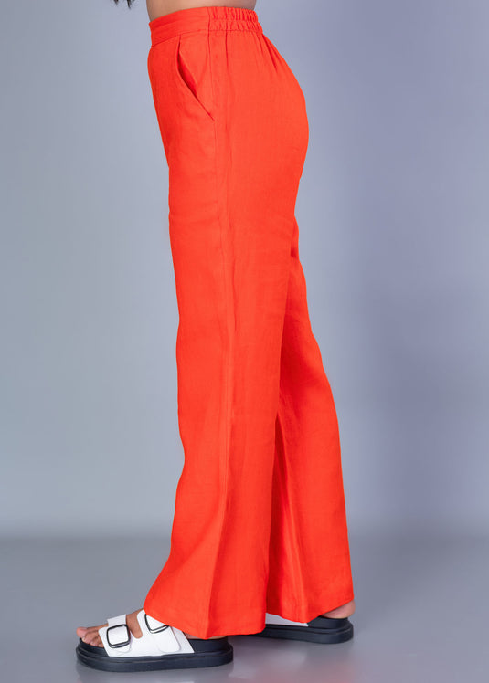 Wide Leg High Waisted Linen Pant