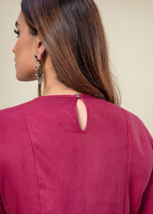 Round Neck Linen Blouse