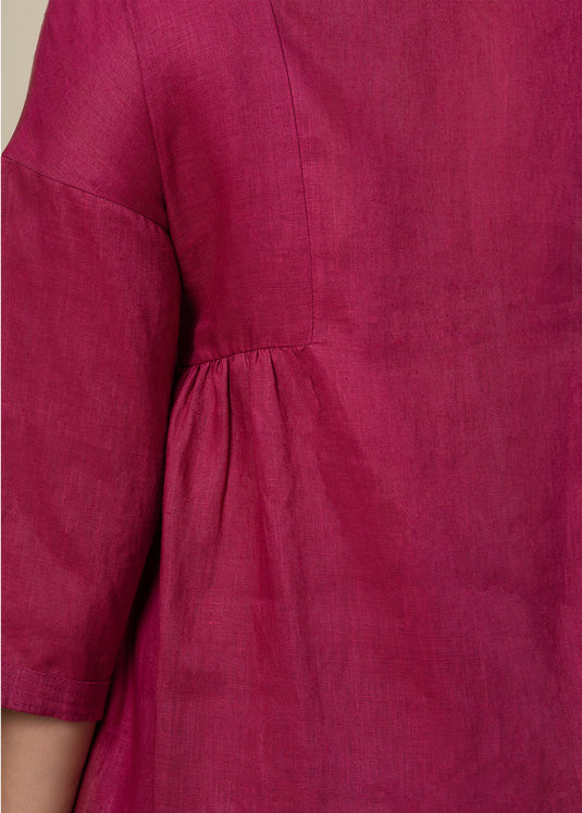 Round Neck Linen Blouse