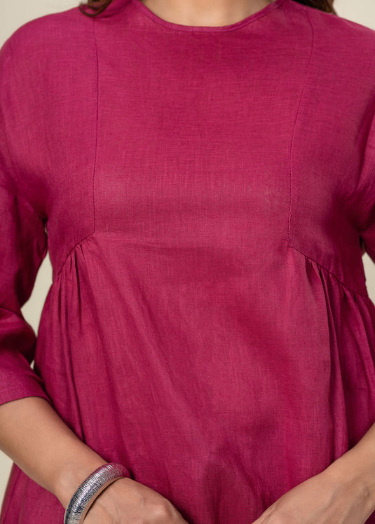 Round Neck Linen Blouse