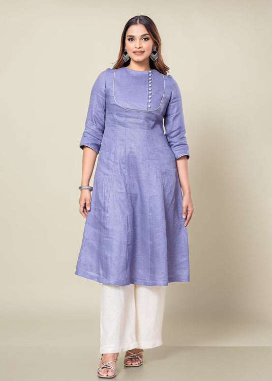 Linen Dress With Side Button Detail