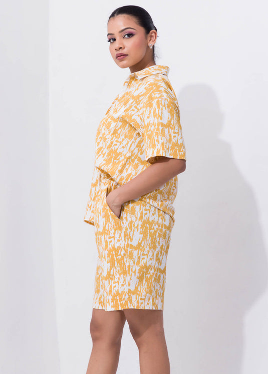 Printed Short Sleeve Blouse