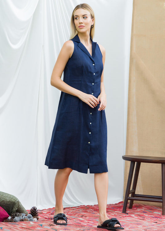 Sleeveless button down dress