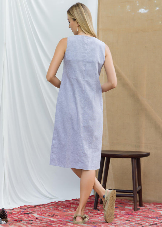 Sleeveless button down dress