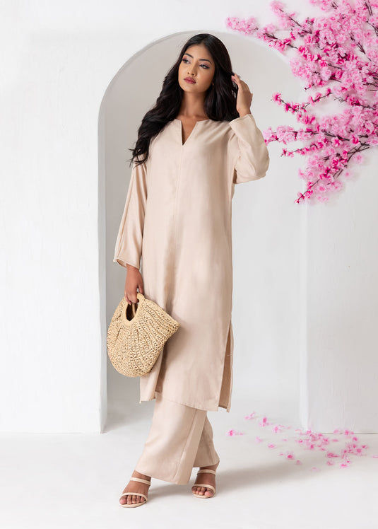 Long Sleeve Kurtha Top With Side Slits