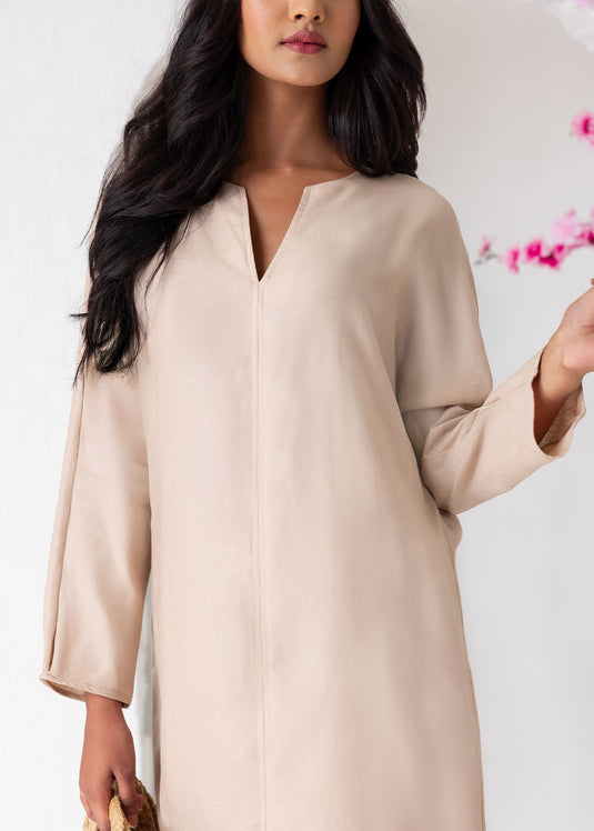 Long Sleeve Kurtha Top With Side Slits