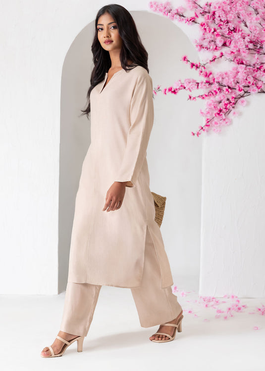 Long Sleeve Kurtha Top With Side Slits