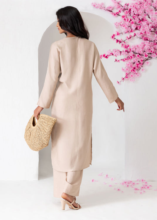 Long Sleeve Kurtha Top With Side Slits