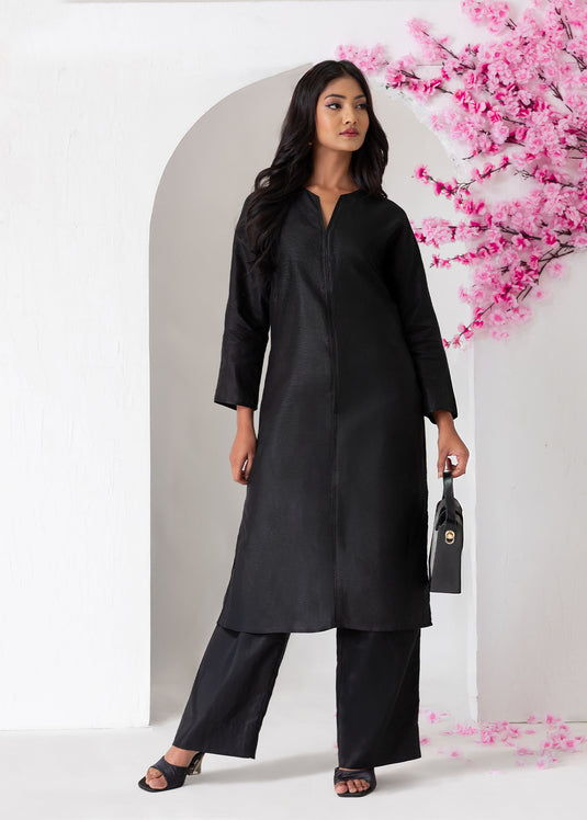 Long Sleeve Kurtha Top With Side Slits