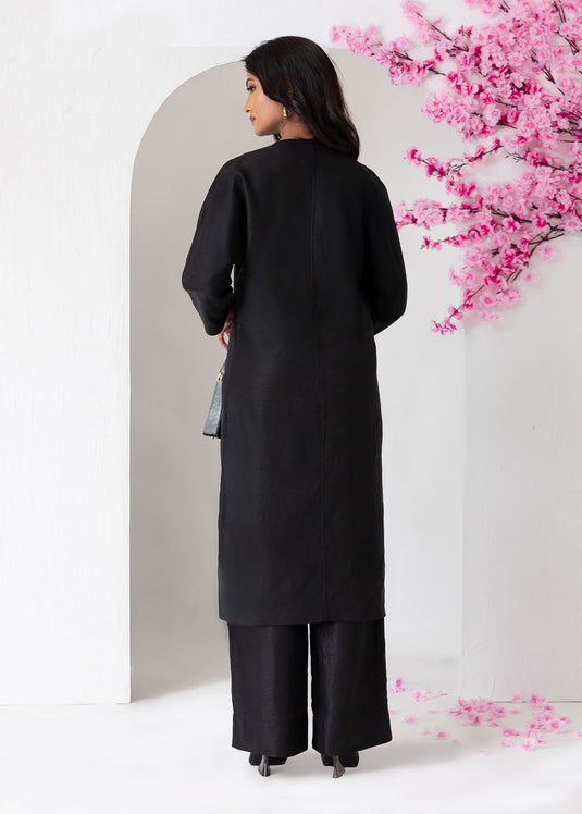 Long Sleeve Kurtha Top With Side Slits