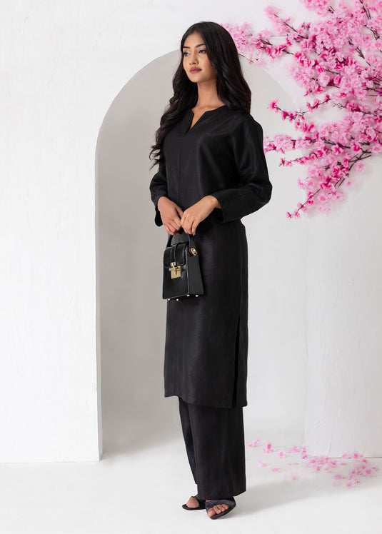 Long Sleeve Kurtha Top With Side Slits