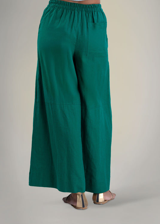 Wide leg pant with elasticated back