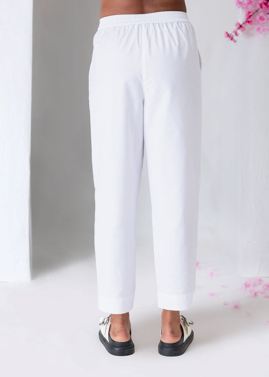 Elasticated Waist Pant With Narrow Hem