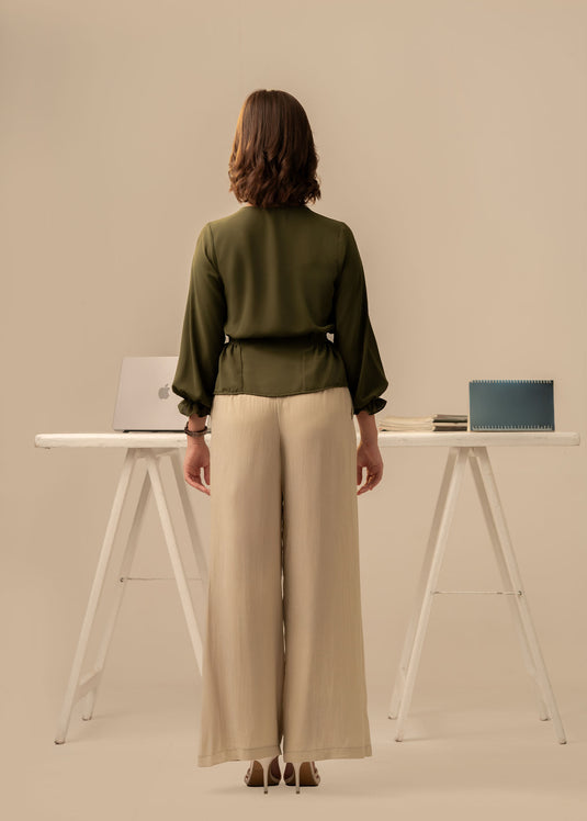 Smocking detailed crop top