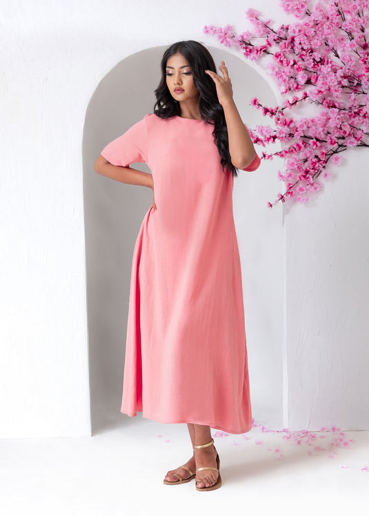 Round Neck Basic Maxi Dress