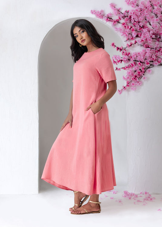 Round Neck Basic Maxi Dress