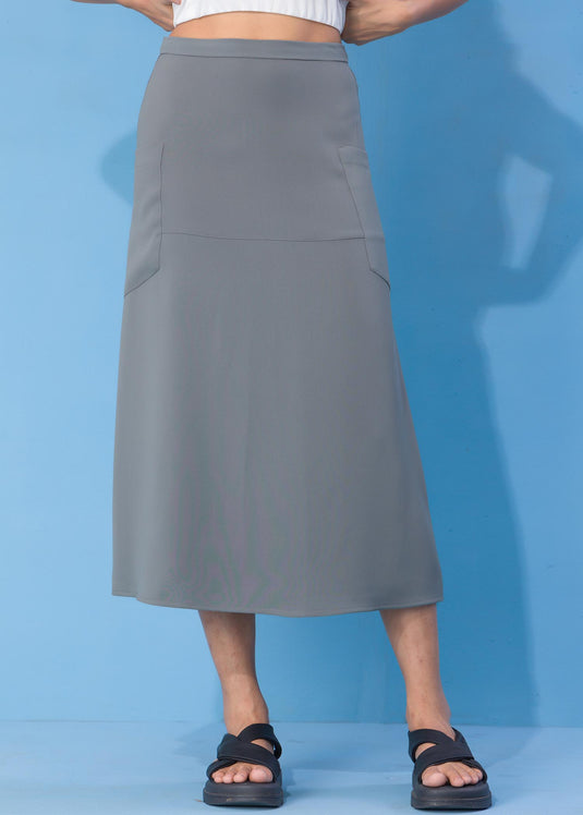 Pocketed detailed A line skirt