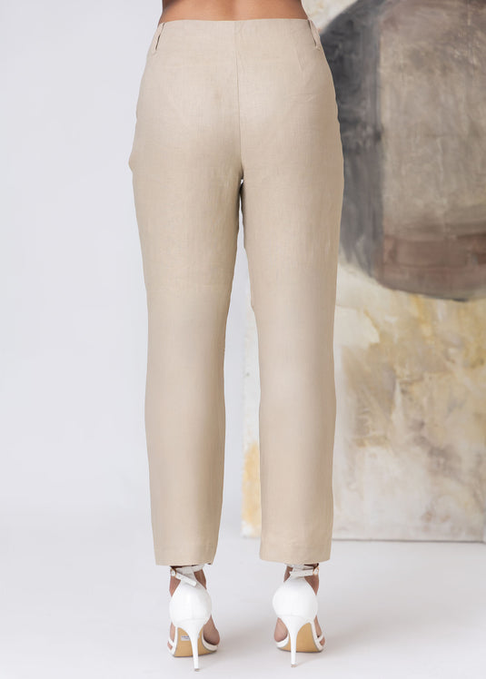 Linen Tailored Pant With Pintuck