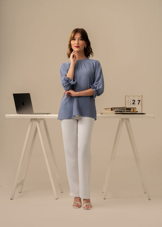 Pleat detailed blouse